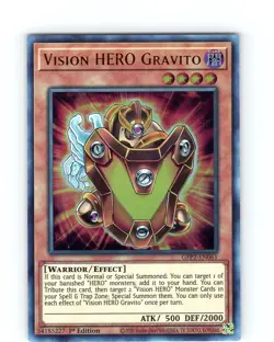 Yu-Gi-Oh TCG Vision HERO Gravito GFP2-EN061 1st Edition Ultra Rare Card NM - Image 1