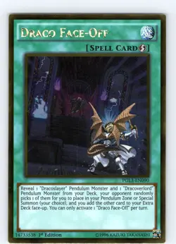 Yu-Gi-Oh TCG Draco Face-Off PGL3-EN090 1st Edition Gold Rare Card NM - Image 1