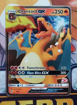 2019 Pokemon Holo Charizard GX 9/68 Hidden Fates Ultra Rare Full Art Card - Image 1