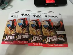 4x Magic The Gathering Marvel Spider-Man Play Sleeved Booster Pack Sealed - Image 1