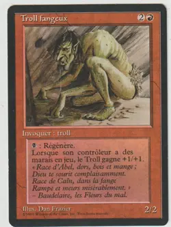 x1 carte Troll fangeux / Sedge Troll FBB 1994 MAGIC MTG FRENCH EX-NM - Image 1