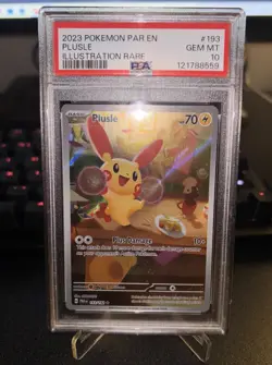 2023 POKEMON PAR EN-PARADOX RIFT ILLUSTRATION RARE #193 PLUSLE PSA 10 - Image 1