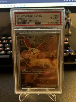 2023 POKEMON PAR EN-PARADOX RIFT ILLUSTRATION RARE #193 PLUSLE PSA 10 - Image 3