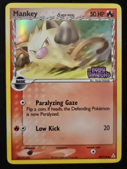 Mankey 70/110 EX Holon Phantoms Stamped Reverse Holo Pokemon TCG 2006 NM/LP - Image 1