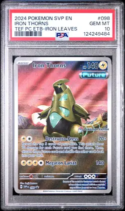 2024 POKEMON SVP EN-SV BLACK STAR PROMO #098 IRON THORNS PSA 10 - Image 1