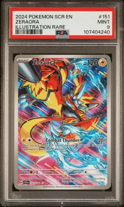 2024 POKEMON SCR EN-STELLAR CROWN ILLUSTRATION RARE #151 ZERAORA PSA 9 - Image 1