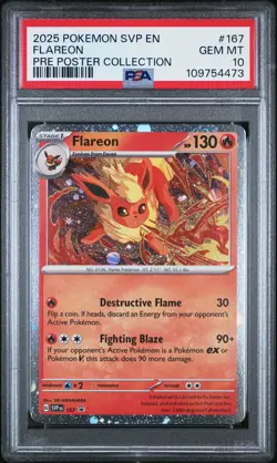 2025 POKEMON SVP EN-SV BLACK STAR PROMO #167 FLAREON PSA 10 - Image 1