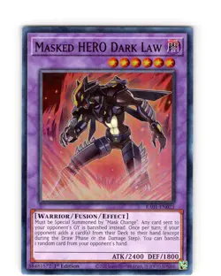 Yu-Gi-Oh TCG Masked HERO Dark Law RA01-EN025 1st Edition Super Rare NM - Image 1