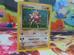 Hitmonchan 007/102 Base Set Holo Rare Pokemon Card 1999 WOTC LP Lightly Played - Image 2