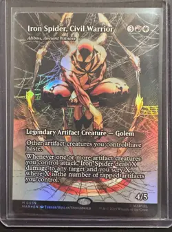 Iron Spider, Civil Warrior Borderless FOIL MTG Marvel Eternal-Legal - Image 1