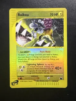 Raikou 28/144 Skyridge 2003 Reverse Holo Rare Pokemon Card TCG - Image 1