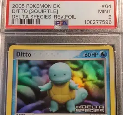 Ditto (Squirtle) 64/113 Delta Species Reverse Holo Pokemon TCG 2005 PSA 9 MINT - Image 1