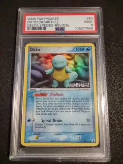 Ditto (Squirtle) 64/113 Delta Species Reverse Holo Pokemon TCG 2005 PSA 9 MINT - Image 2