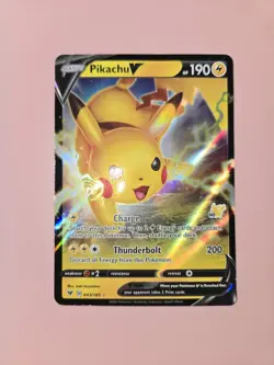 Pikachu V 043/185 Battle Academy Pikachu Stamped Pokemon TCG MP - Image 1