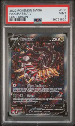 2022 POKEMON SWORD & SHIELD LOST ORIGIN #186 FULL ART/GIRATINA V PSA 9 - Image 1