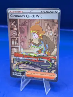 Clemonts Quick Wit 243/191 - Pokemon Surging Sparks Special Illustration Rare - Image 4