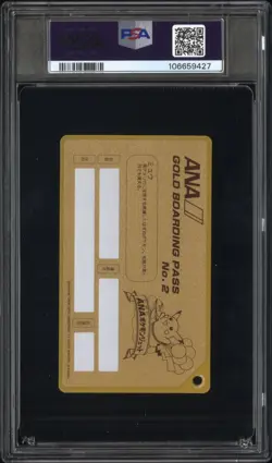 1998 ANA POKEMON JET-COMM MEW #COMM GOLD BOARDING PASS PSA 10 - Image 2