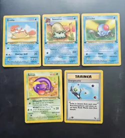 5x 1. Edition Dschungel Pokemon Karten Sammlung | DE | Bespielt Vintage Pokemon - Image 1