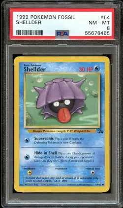 PSA 8 NM-MINT Shellder 54/62 Fossil 1999-2000 (Red Logo) Pokemon Card 465 - Image 2