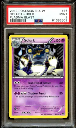 PSA 9 MINT Golurk 46/101 HOLO RARE BW Plasma Blast Pokemon Card 509 - Image 2