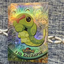 Caterpie #10 - TOPPS Black Logo - HOLO - TV SERIES 1 - POKEMON CARD - MP - Image 1