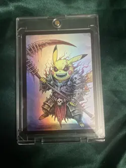 Pokemon Go Medieval Pikachu TCG Not Approved fan Art Holo Card 🔥👀 - Image 1