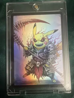 Pokemon Go Medieval Pikachu TCG Not Approved fan Art Holo Card 🔥👀 - Image 2