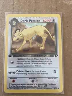 Pokemon TCG Dark Persian Rocket 42/82 1st Edition Never Played - Image 1