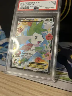 SHAYMIN EX RC21 2013 POKEMON LEGENDARY TREASURES RADIANT COLLECTION PSA 1 - Image 3