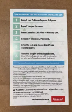 Pokemon Legends ZA trench coat and pants set code - IN HAND! - Image 2