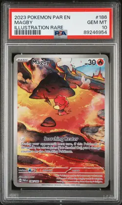 2023 POKEMON PAR EN-PARADOX RIFT ILLUSTRATION RARE #186 MAGBY PSA 10 - Image 1