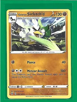 Pokemon TCG SWSH Darkness Ablaze Galarian Sirfetch'd #98/189 Regular Rare - Image 1