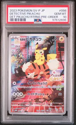 POKEMON 2023 POKEMON JAPANESE SV-P PROMO | DETECTIVE PIKACHU PSA 10 - Image 1