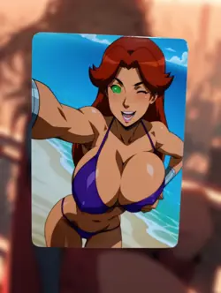 Starfire Justice League Anime Waifu Sexy Goddess Doujin Lewd Hentai Card - Image 1