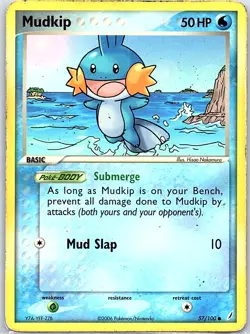 Mudkip 57/100 Non Holo Crystal Guardians - Pokemon Card - LP - Image 1
