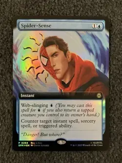 Magic cards 1x Spider-Sense buy-a-box foil promo Spider-Man Promos NM - Image 1