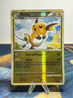 Raichu 33/90 Heart Gold Soul Silver Undaunted HGSS Reverse Holo Pokemon Card - Image 1