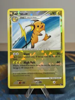 Raichu 3/17 Cracked Ice Reverse Holo POP Series 9 Pokemon Card 2009 LP - Image 1