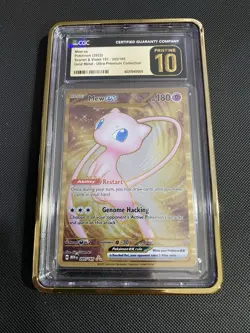 CGC 10 PRISTINE Mew Ex 205/165 Gold METAL 151 UPC PROMO Pokemon Card - Image 3