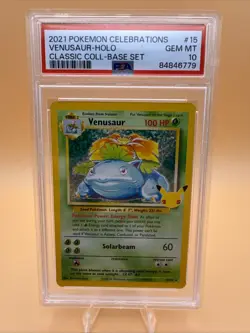 Pokemon Celebrations Classic Collection Venusaur #15 Holo Card PSA 10 - Image 1