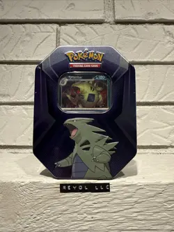 Pokemon TCG: Tyranitar Triple Whammy Collectors Tin (3 Card Packs) New Free Ship - Image 1