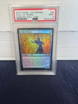 PSA 9 2020 MTG Core Set 2021 Wall of Ruins Foil - Image 1