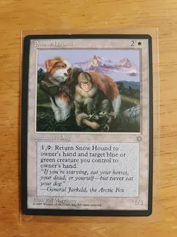 Snow Hound - Ice Age - MTG Magic - Uncommon - White Creature - Image 1
