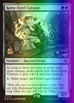 MTG Magic the Gathering Keen-Eyed Curator (181s/160) Bloomburrow Promos NM FOIL - Image 1
