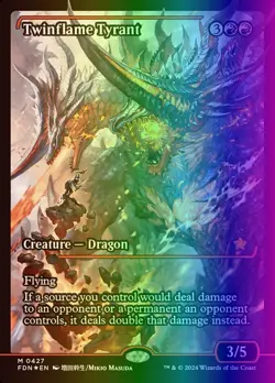 MTG Magic the Gathering Twinflame Tyrant (427/789) Foundations Japanese NM FOIL - Image 1