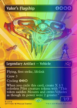 MTG Magic the Gathering Valor's Flagship (519/568) Aetherdrift LP FOIL - Image 1