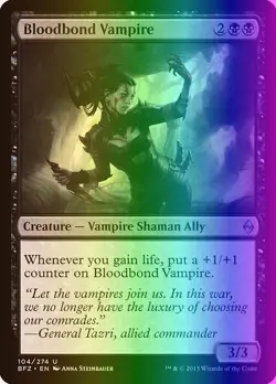 MTG Magic the Gathering Bloodbond Vampire (104/313) Battle for Zendikar LP FOIL - Image 1
