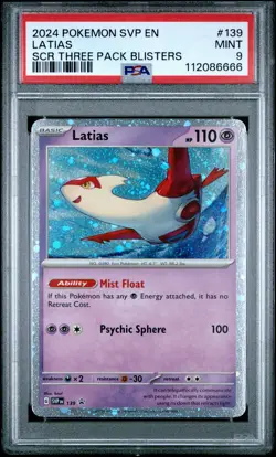 2024 POKEMON SVP EN-SV BLACK STAR PROMO #139 LATIAS PSA 9 - Image 1