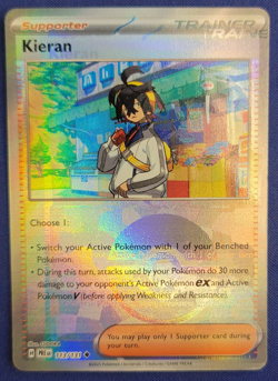 Pokemon TCG Kieran 113/131 Pokeball Right Texture Shift Error Prismatic Evo NM - Image 1