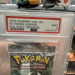 2004 Pokemon EX Hidden Legends Registeel Factory Sealed Foil Pack PSA 9 - Image 2